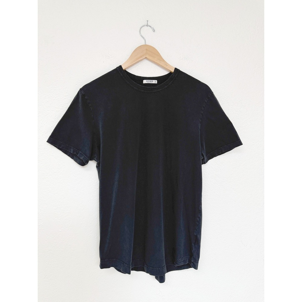Buck Mason Mens Black Short Sleeve Slub Cotton Crew Neck T-Shirt Size M